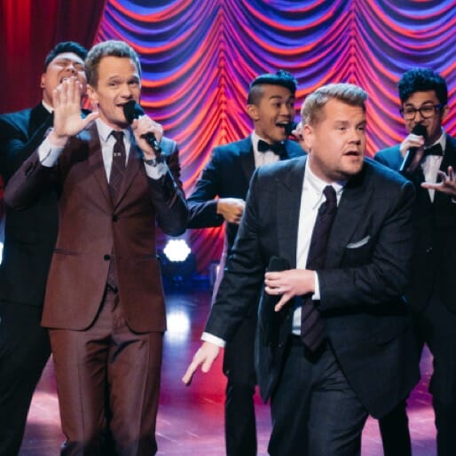 James Corden and Neil Patrick Harris Duel with Hamilton Tracks, Other Show Tunes in 