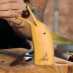 How to Make a Banana Dolphin Cocktail Garnish