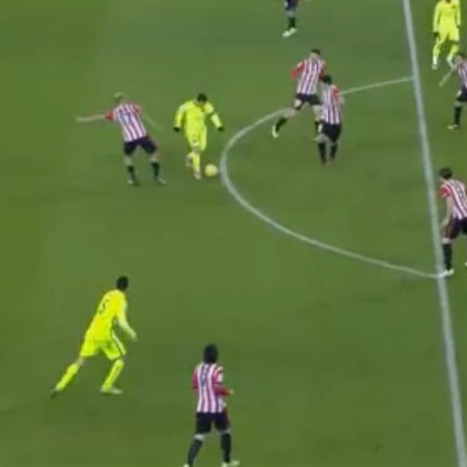 Leo Messi Leads Athletic Defenders on a Merry Dance