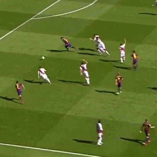 Luis Suarez Doing What He Does Best
