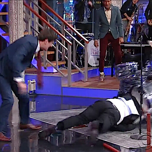 Stephen Colbert Challenges Bruce Willis to a Fight, Chaos and Violence Ensue