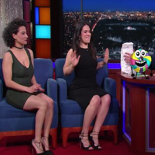 Broad City's Abbi and Ilana Take Colbert to Happy Bagel Place