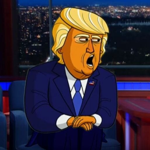 Watch Stephen Colbert Grill Cartoon Trump About Poll Numbers