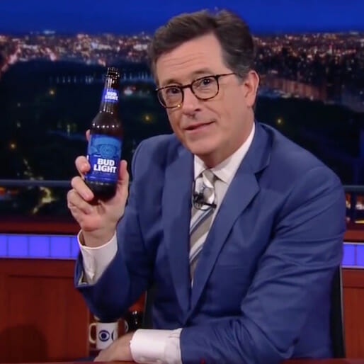 Great Moments In TV Drinking: Colbert and Bud Light