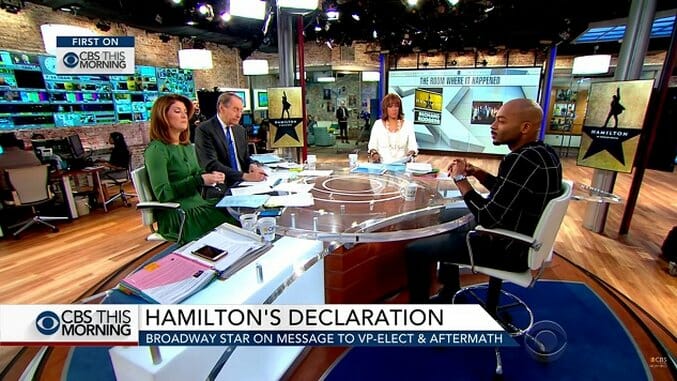 Hamilton Actor Brandon Victor Dixon Responds to Trump: “Nothing to Apologize For”