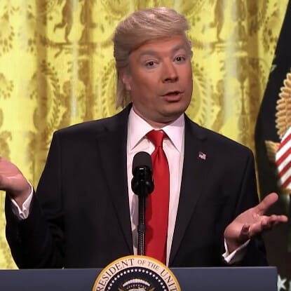 Watch Jimmy Fallon Reenact Trump's Press Conference