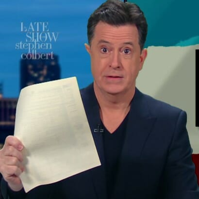 Stephen Colbert Parodies Rachel Maddow's Trump Tax Return Reveal