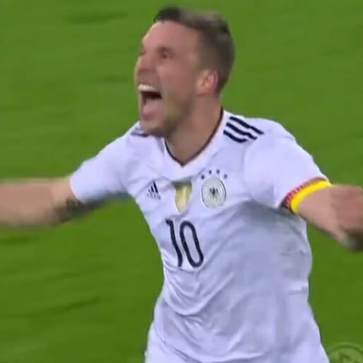 WATCH: Lukas Podolski’s Incredible Screamer In His Last Game For Germany
