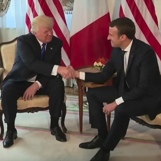 For the First Time, Donald Trump Has Lost a Handshake Domination Battle...to a Frenchman