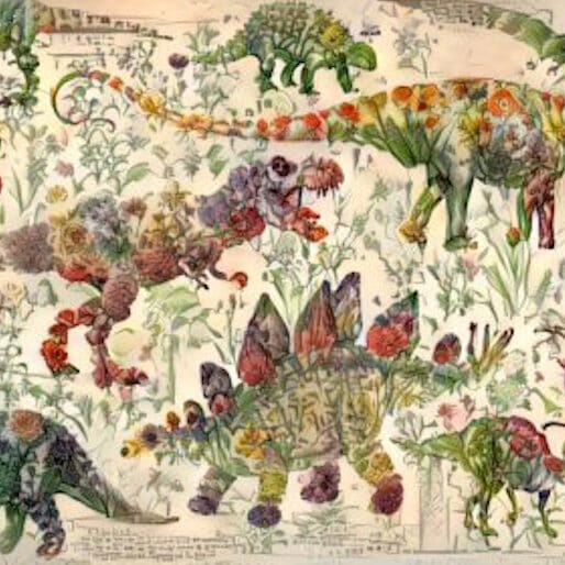 Artist Uses an Algorithm to Make Dinosaurs Out of Flowers