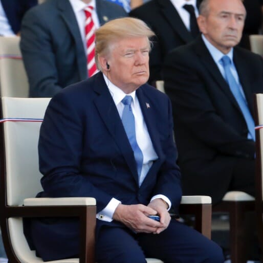 Donald Trump Watches French Military Marching Band Play Daft Punk Medley, Is Not Impressed