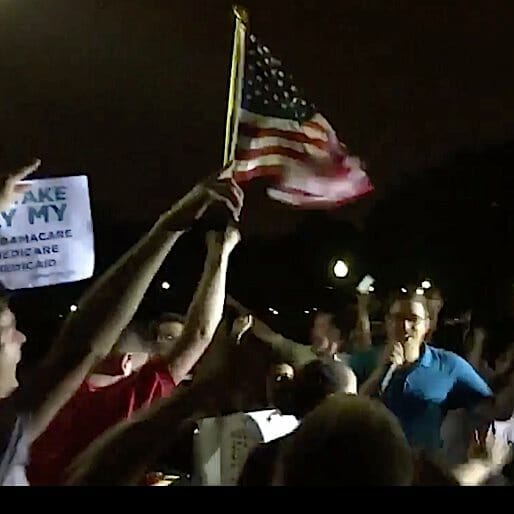 Watch: Activists Outside the Capitol React to News That the Republicans Lost the Healthcare Vote