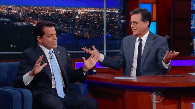 Watch Stephen Colbert And Anthony Scaramucci Go Head To Head On Late Show Paste Magazine 3973