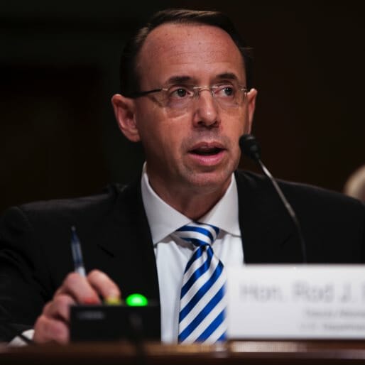 Rod Rosenstein, Who Actually Has a Bit of Integrity, Says He Won't Fire Mueller at Trump's Behest