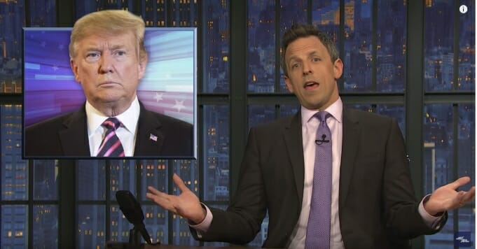 Seth Meyers Takes a Closer Look at Trump’s Weekend Twitter Fit