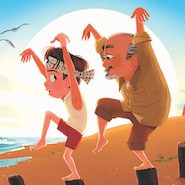 Mr. Miyagi Trains Daniel to “Wax on, Wax off” in The Karate Kid Picture Book
