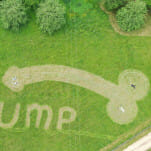 U.K. Teen Greets Trump By Mowing Giant Phallus Into Field Near Airport