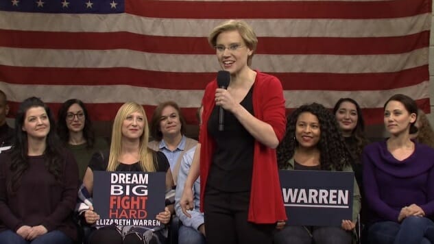 Kate McKinnon Channels Elizabeth Warren at an Iowa Rally in This SNL Sketch