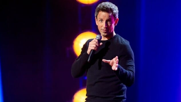 Seth Meyers Aces His Latest Test with Lobby Baby