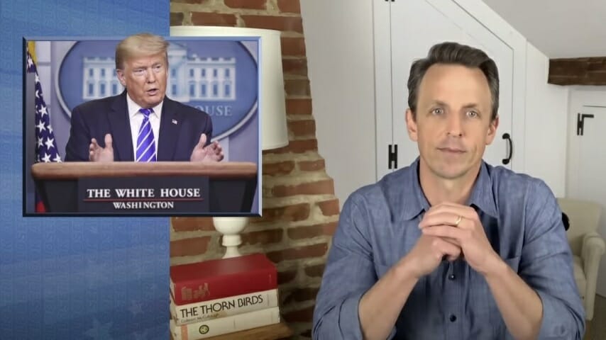 Seth Meyers Takes a Closer Look at Trump’s Disinfectant Claims and Falling Poll Numbers