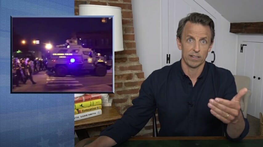 Seth Meyers Takes a Closer Look at Donald Trump Inciting Police Violence Against Protesters