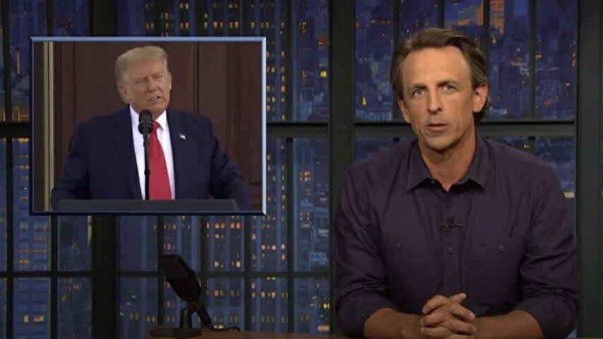 Seth Meyers Takes a Closer Look at Trump Allegedly Insulting the Troops