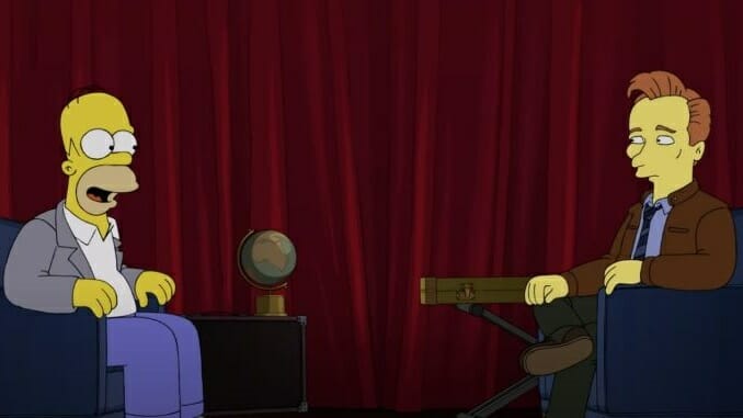 Homer Simpson Conducts Conan O’Brien’s Exit Interview on the Last Episode of Conan