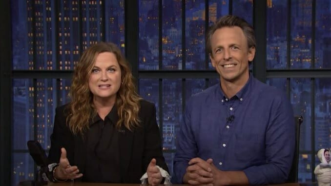Amy Poehler and Seth Meyers Have One Question about the Billionaire Space Race: “Really!?!”