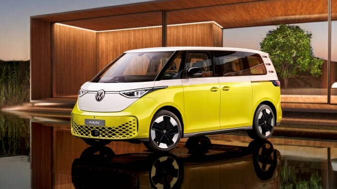 The Volkswagen ID. Buzz Reboots The Iconic Microbus as a Sci-Fi-Styled Electric Vehicle