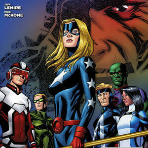 Justice League United #1 by Jeff Lemire and Mike McKone