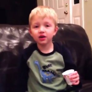 Watch a Kid Holding a Dixie Cup Recite All the Bad Words He Knows